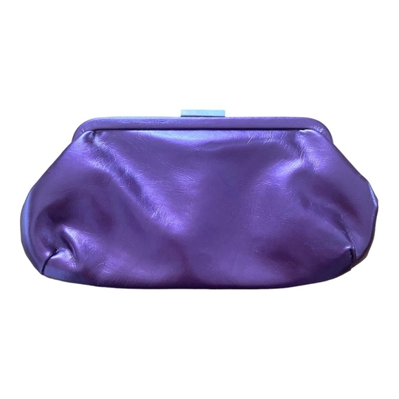 Calvin Klein Handbags - Calvin Klein small metallic purple clutch
